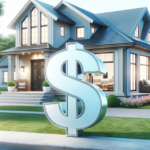Modern house with a dollar sign illustrating home value in a buyer's market